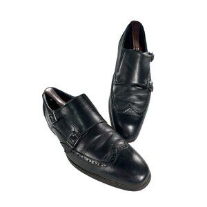 Stacy Adams Mens Size 8.5M Black Leather Double Monk Strap Mens Dress Shoes